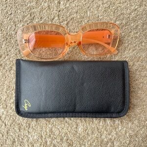 Translescent pink sunglasses by Crap Eyewear